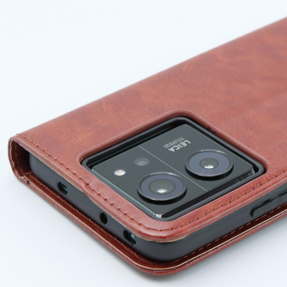 Flip case for Xiaomi 13T / 13T Pro, Crazy Horse Wallet, brown