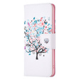 Flip case for Realme C55, Wallet, colorful tree, white