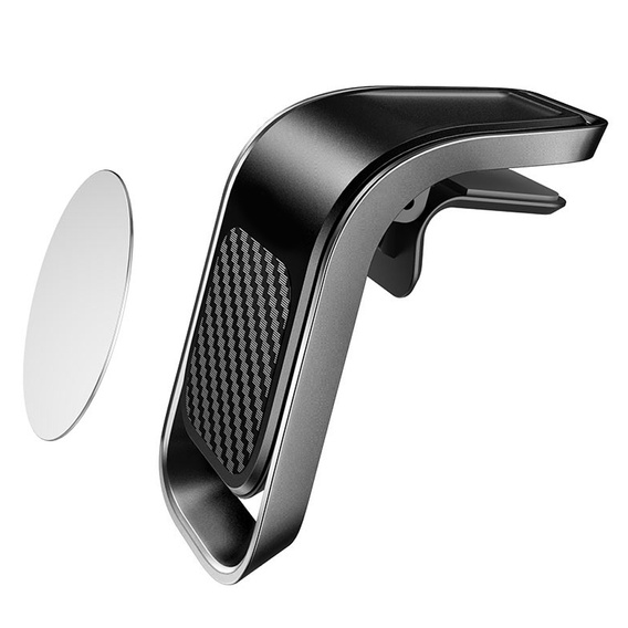 ERBORD Magnetic Car Holder for Phone on Windshield Grille, black carbon