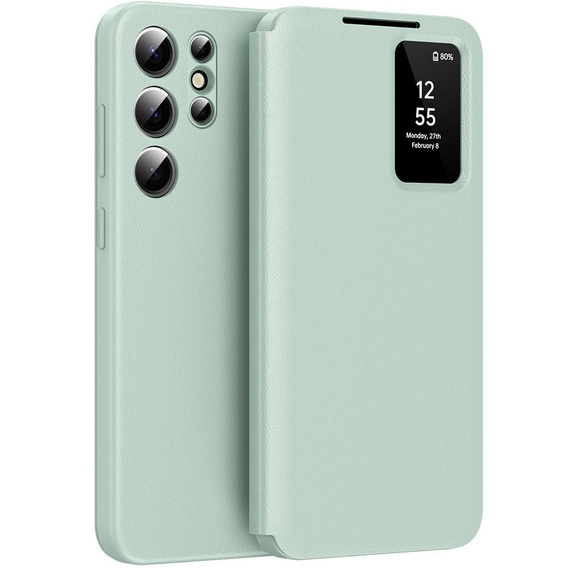 Flip case for Samsung Galaxy S24 Ultra, Smart View Wallet, green