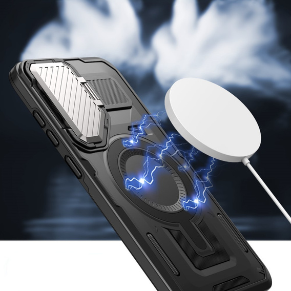 Case for Samsung Galaxy S24 FE, Military MagSafe with camera protection, black