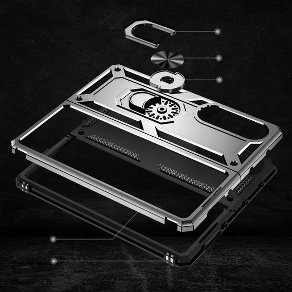 Armor Case for Samsung Galaxy Z Fold 4 5G, Nox Case Ring, silver