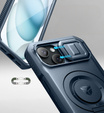 Armored case for iPhone 15, Dexnor CamProtect MagSafe, dark blue (Two frames)