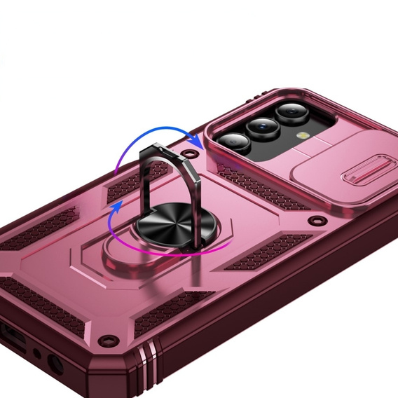 Case for Samsung Galaxy S24+ Plus, CamShield Slide, pink / red