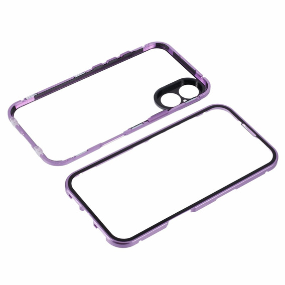 Case for iPhone 16, Magnetic Dual Glass, purple