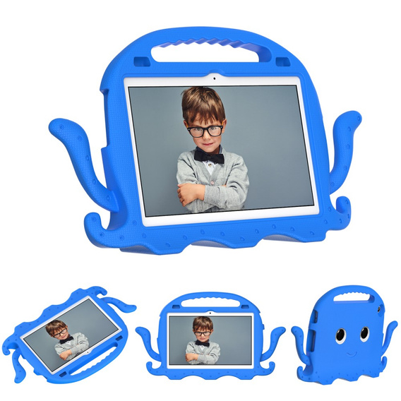 Children's case for Lenovo Tab M10 10.1 Gen 3, with handle, octopus, blue
