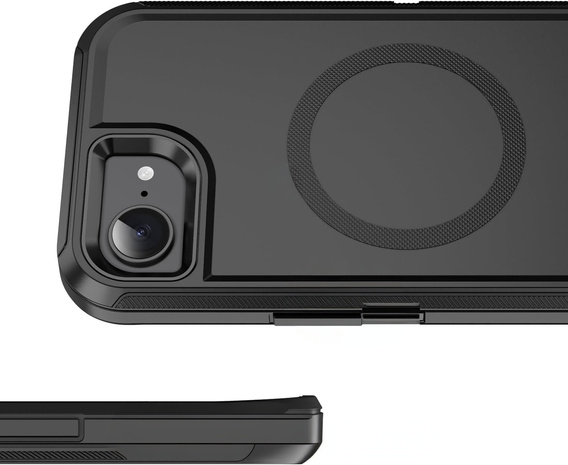 Case with frame for iPhone 16E, for MagSafe, black