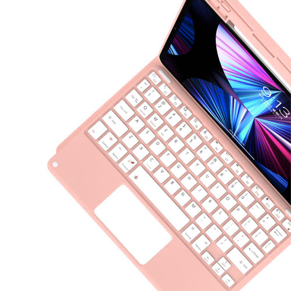 Case + keyboard iPad Air 10.9 4 2020 / 5 2022, Touchpad, pink rose gold