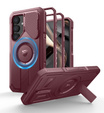 Armored case for Samsung Galaxy S25, Dexnor CamProtect MagSafe, red (Two frames)