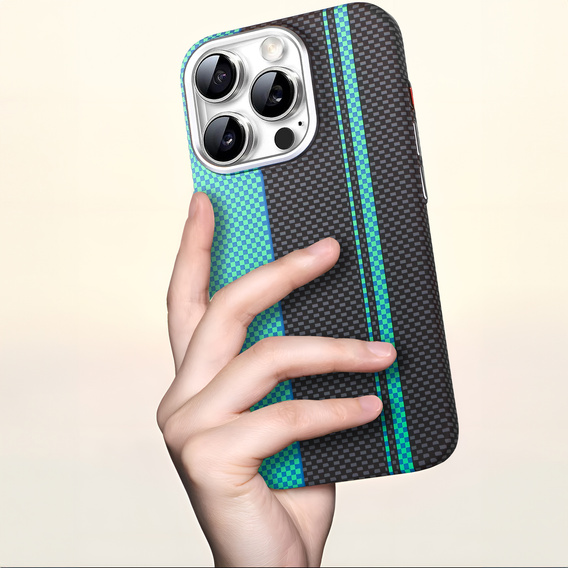 MagSafe's iPhone 15 Pro Max Case, Carbon Fiber, black / blue