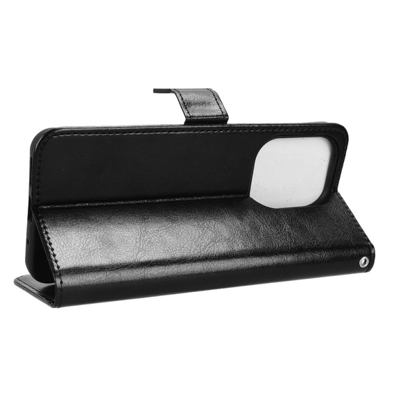 Flip case for Xiaomi Redmi 13, Crazy Horse Wallet, black