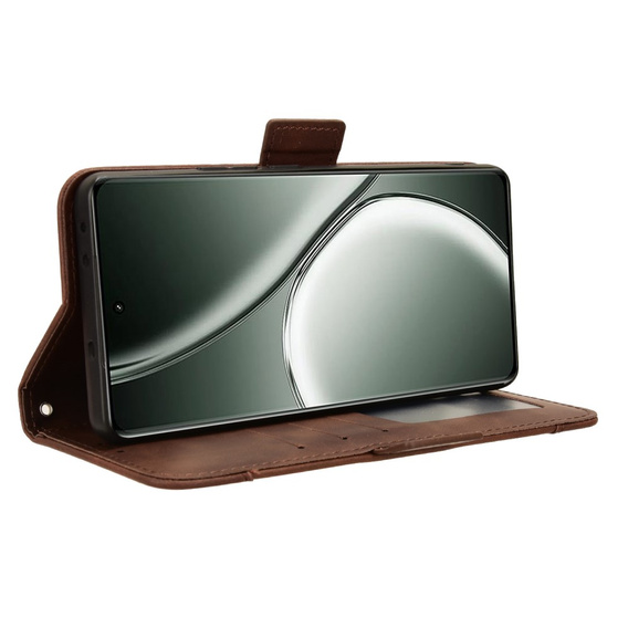 Flip case for Realme GT 6 / 6T, Card Slot, brown