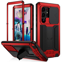 Armored case for Samsung Galaxy S23 Ultra, R-JUST CamShield Slide, red