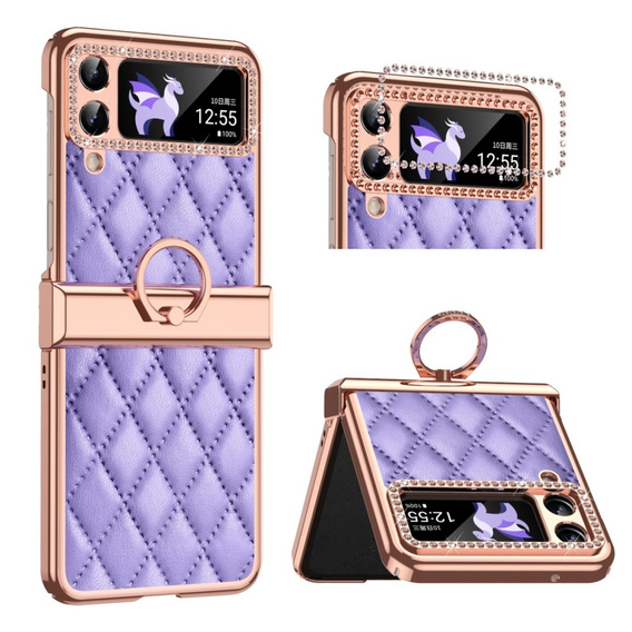 Case for Samsung Galaxy Z Flip 4 5G, Rhombus Grid