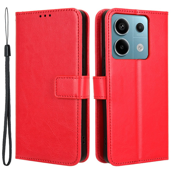 Flip case for Xiaomi Redmi Note 13 Pro 5G, Crazy Horse Wallet, red