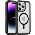 Case with frame for iPhone 14 Pro Max, for MagSafe, transparent / black