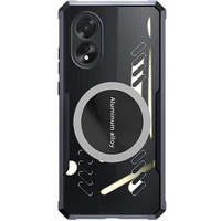 Case for Oppo A18 4G / A38 4G, with magnetic sheet, transparent / black