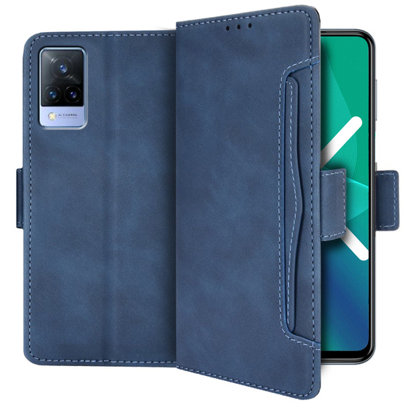 Flip case for Vivo V21 LTE / 5G, Card Slot, blue