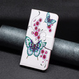 Flip case for Xiaomi 13 Lite, Wallet, butterfly & flowers, white