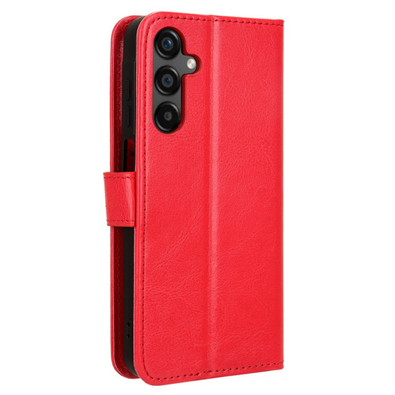 Flip case for Samsung Galaxy M55 5G, Crazy Horse Wallet, red
