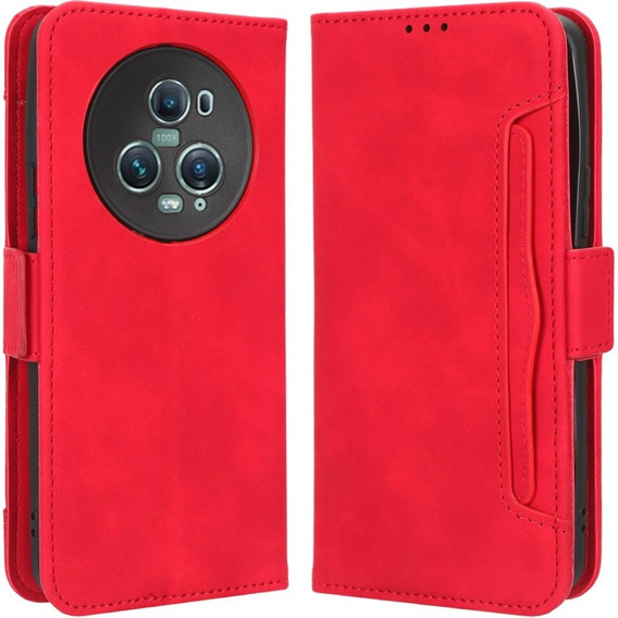 Flip case for Honor Magic 5 Pro 5G, Card Slot, red