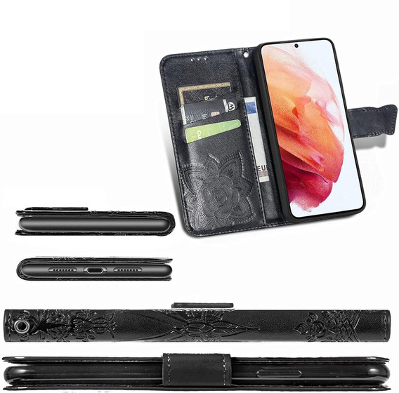 Flip case for Oppo Reno 12, Butterfly, black