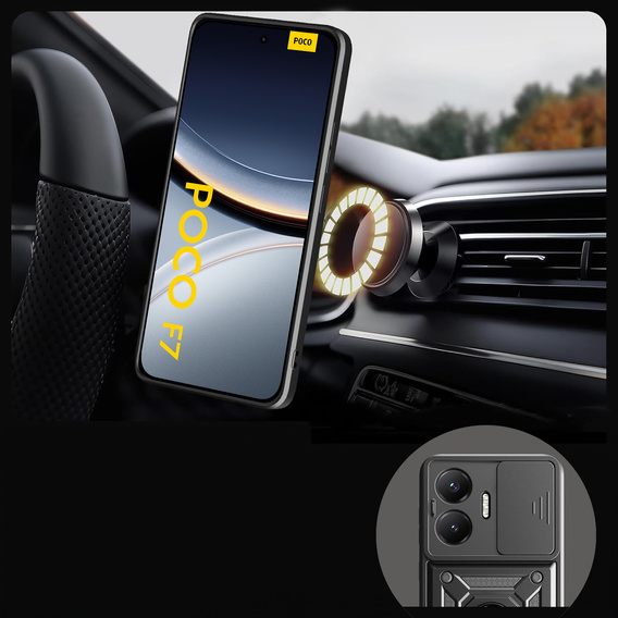 Case for Xiaomi Poco F7, CamShield Slide, black