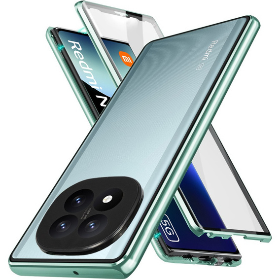 Case for Xiaomi Redmi Note 14 Pro+, Magnetic Dual Glass, green