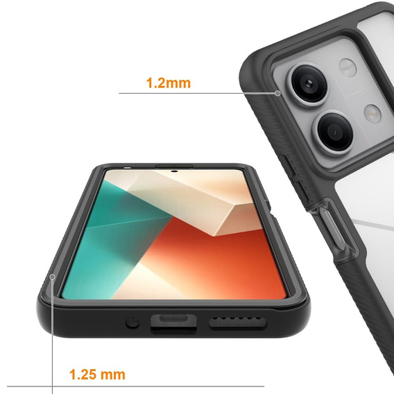 Case for Xiaomi Redmi Note 13 5G, Shockproof, with film, black