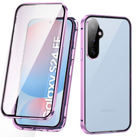 Case for Samsung Galaxy S24 FE, Magnetic Dual Glass, purple