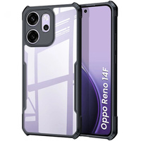 Case for Oppo Reno 14F, reinforced, transparent with black sides