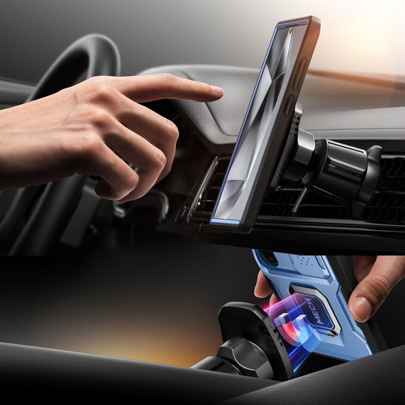 Case for Samsung Galaxy S24, Tongate MECH ring holder stand, blue