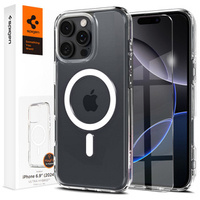 Spigen MagSafe Case for iPhone 16 Pro Max, Ultra Hybrid, transparent / white + 9H Tempered Glass