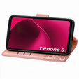 Flip case for T Phone 3 5G, Butterfly, pink rose gold