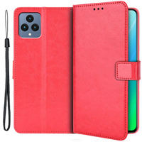 Flip case for T Phone 5G, Crazy Horse Wallet, red