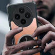 Case for Oppo Reno 12F / 12S, with magnetic sheet, transparent / black