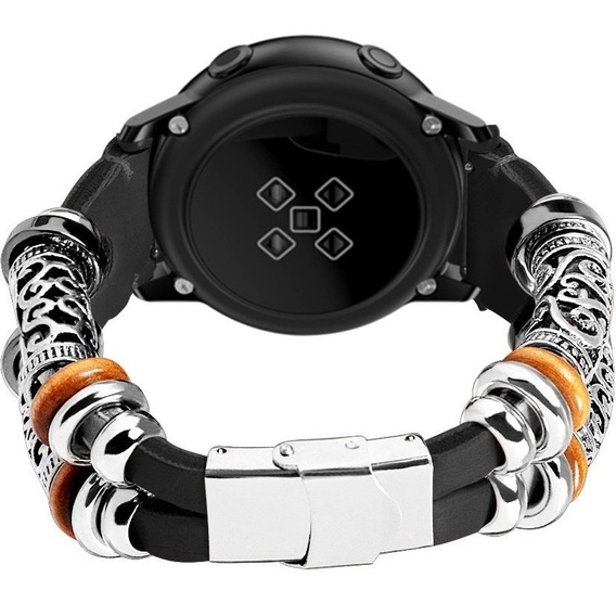 Retro Leather Strap 22mm for Samsung Galaxy Watch 46mm - Black