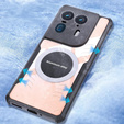 Case for Motorola Edge 50 Ultra, with magnetic sheet, transparent / black