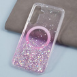 Case for Samsung Galaxy S24, Glittery, for MagSafe, pink