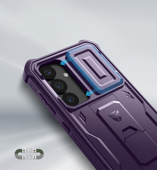 Armored case for Samsung Galaxy S25, Dexnor Full Body (Two Frames), purple