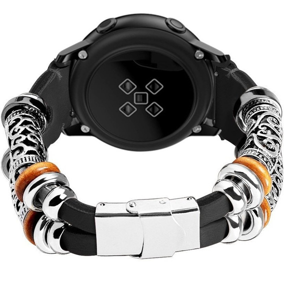 Retro Leather Strap for Samsung Galaxy Watch 42mm - Black