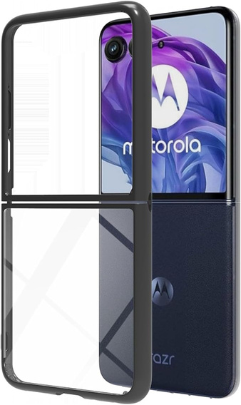 Case for Motorola Razr 50 Ultra, Fusion Hybrid, transparent / black