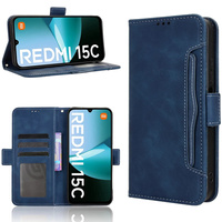 Flip case for Xiaomi Redmi 15C 4G/LTE, Card Slot, dark blue