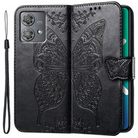 Flip case for Motorola Edge 40 Neo, Butterfly, black