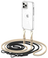 Case with lanyard for iPhone 16 Pro, ERBORD MagSafe, transparent + Glass for screen
