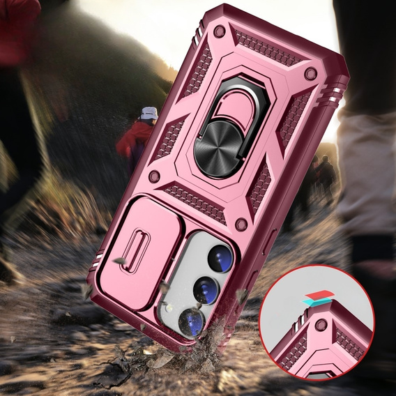 Case for Samsung Galaxy S23 Plus, CamShield Slide, pink / red