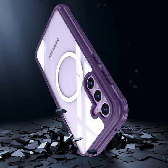 Case for Samsung Galaxy A55 5G, Shockproof, with glass, for MagSafe, purple