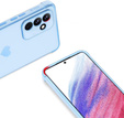 Case for Samsung Galaxy A35 5G, Electro heart, blue + Full Glue Ceramic Glass