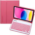 Case + keyboard iPad 10.9 2022 10 Gen, Pen Slot, pink rose gold