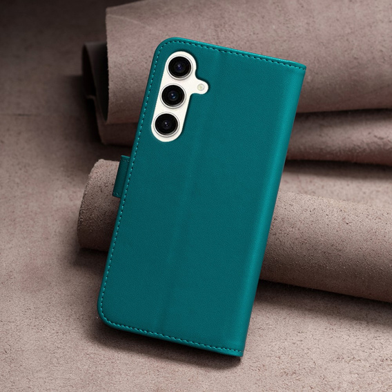 Flip case for Samsung Galaxy S23 FE, BINFEN Wallet, green + 9H glass